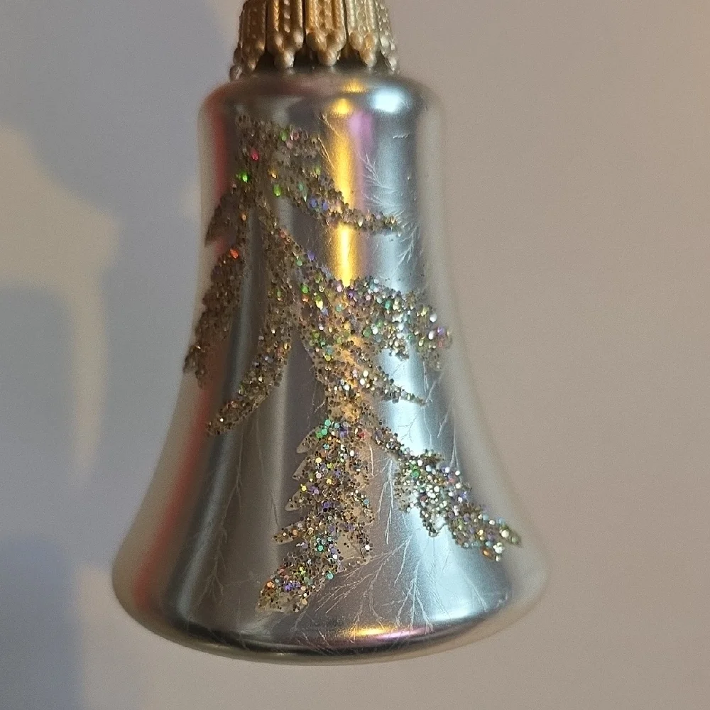 Vintage Silver Bell Ornaments Set Of 4